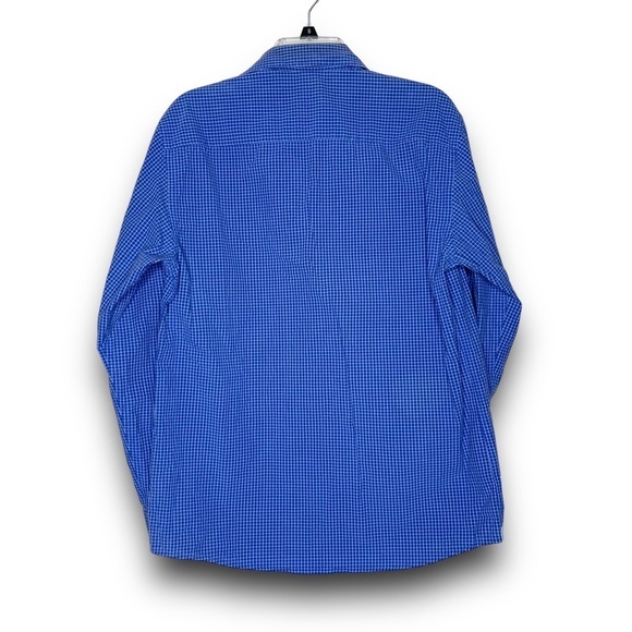 ZODIAC Z3 Relaxed Luxury Yachting Club Blue Long Sleeve Check Dress Shirt Small - Picture 2 of 4